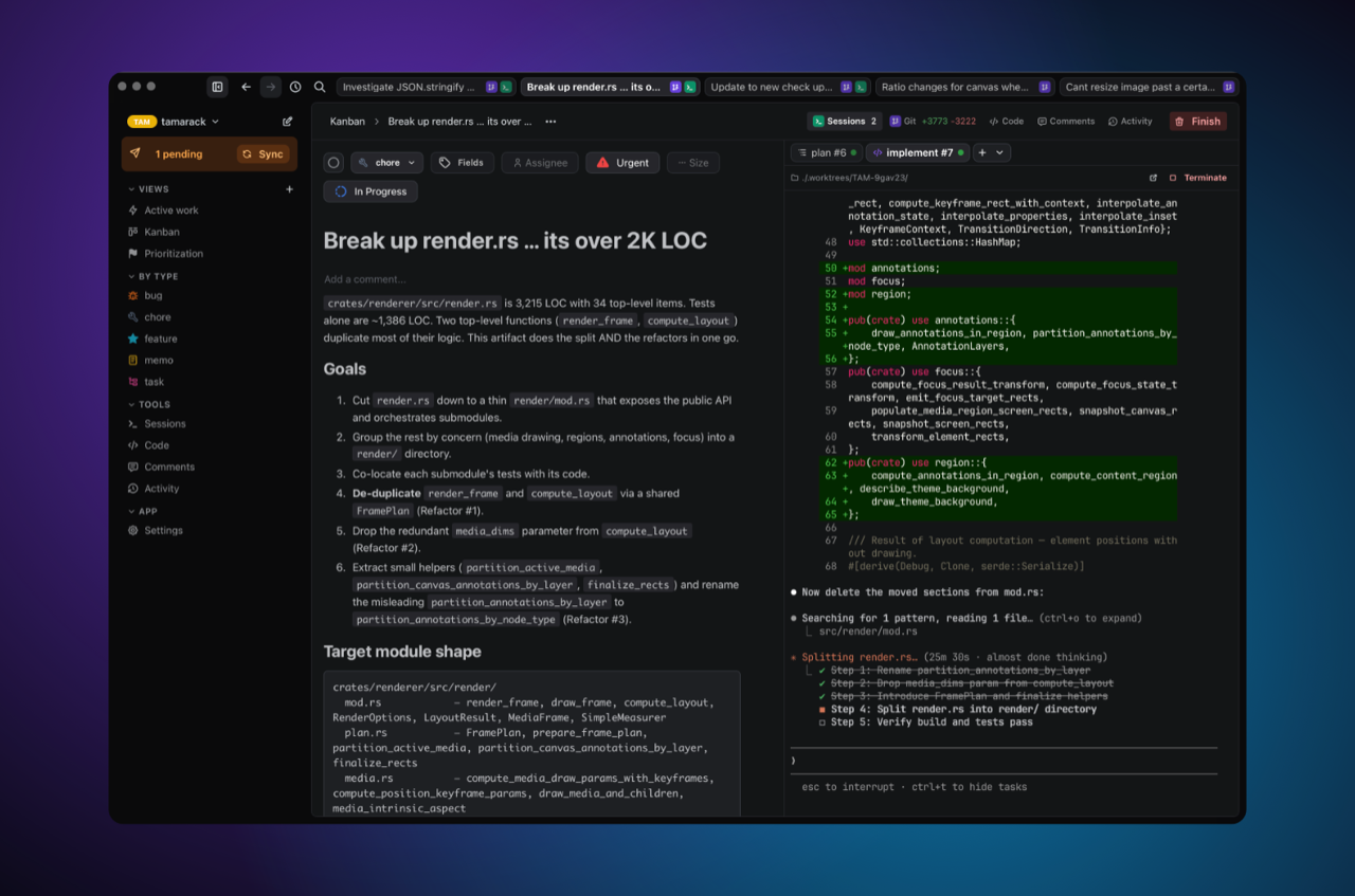 Spruce — plan, build, and review in one workspace